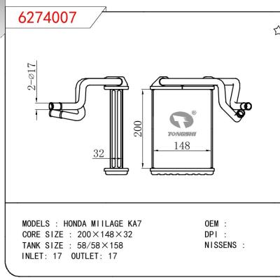 适用于HONDA HONDA MIILAGE KA7