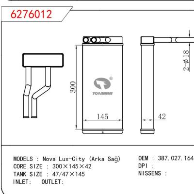 适用于ISUZU Nova Lux-City (Arka Sa?) OEM:387.027.164.001