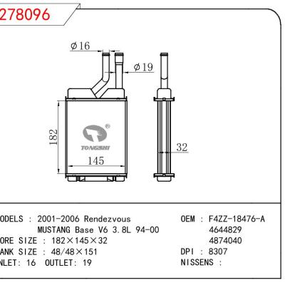 适用于FORD 2001-2006 Rendezvous/MUSTANG Base V6 3.8L 94-00 OEM:F4ZZ-18476-A/4644829/4874040