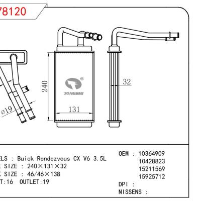 适用于GM DODGE Buick Rendezvous CX V6 3.5L OEM:10364909/10428823/15211569/15925712