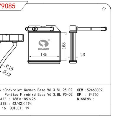 适用于GM DODGE Chevrolet Camaro Base V6 3.8L 95-02/Pontiac Firebird Base V6 3.8L 95-02 OEM:52468039