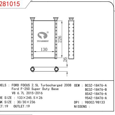 适用于SUBARU FORD FOCUS 2.5L Turbocharged 2008/Ford F-250 Super Duty Base/V8 6.7L 2015-2016 OEM:BC3Z-18476-A/BC3Z-18476-B/8S4Z-18476-A/9S4Z-18476-A