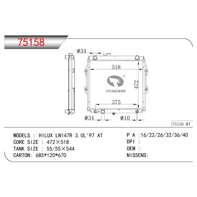 适用于TOYOTA HILUX LN147R 3.0L