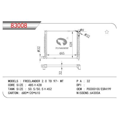 适用于路虎神行者 2.0 TD 散热器 OEM:ESR4199/PCC000100