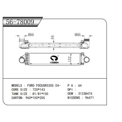 适用于  福特福克斯FORD FOCUSR5305 04-  中冷器