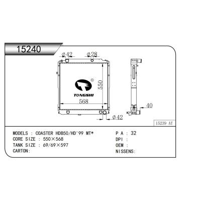 适用于  丰田 柯斯达 COASTER HDB50/HD'99 MT*  散热器